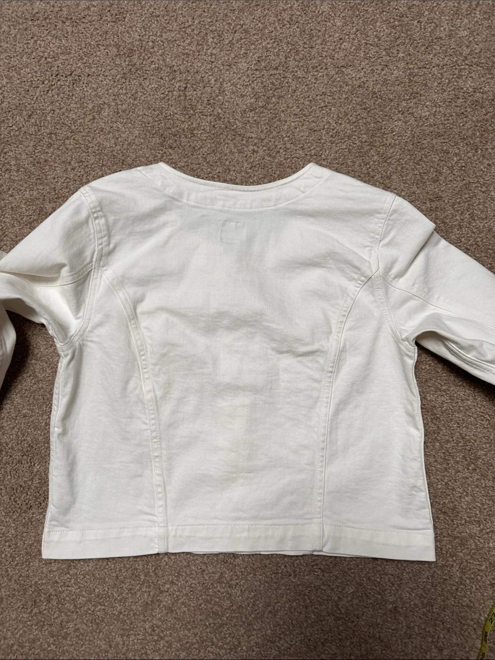 GAP White Women’s M Collarless Denim Jacket with Button Front NWOT